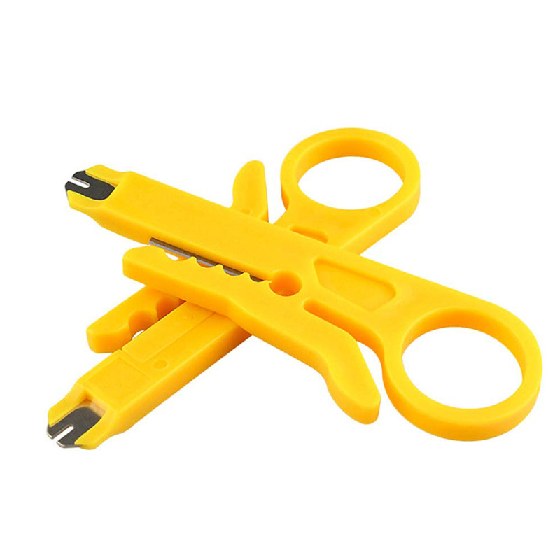 简易黄色小卡刀网线电话线剥线打线小黄刀简易剥线打线刀打线工具