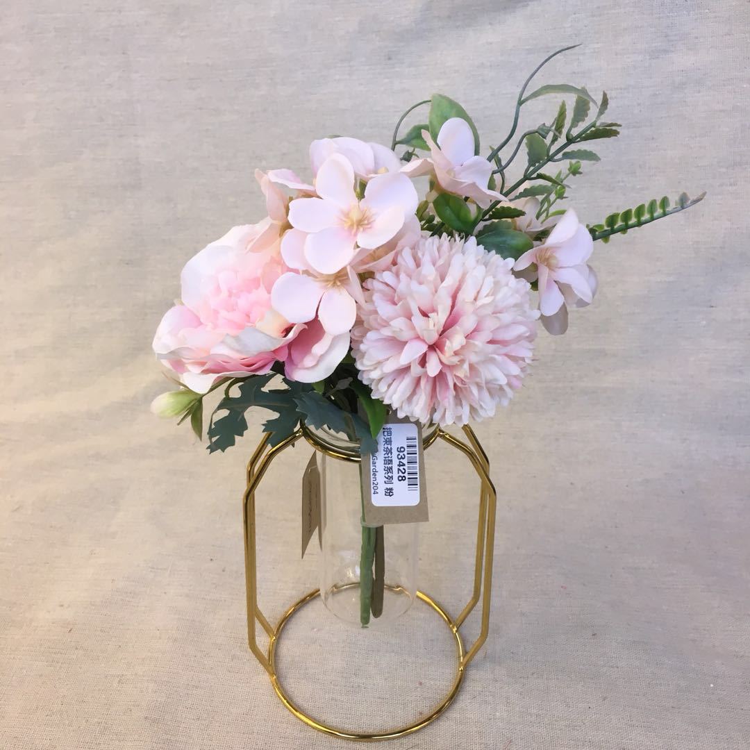 铁丝水培花艺套装轻奢铁艺玻璃试管花架花束家居软装设计家庭装饰