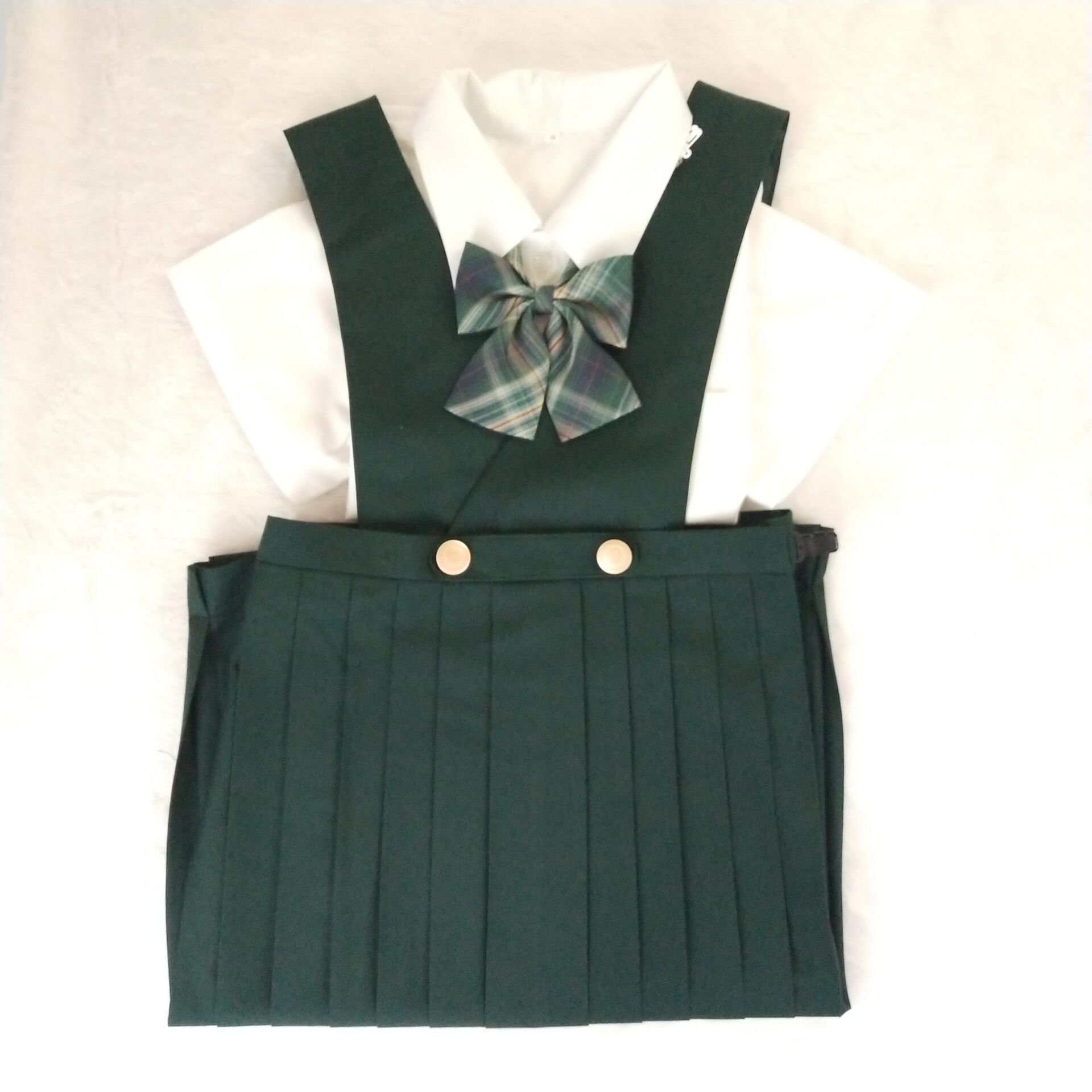 支持定制【护奶裙】现货基础款tr料墨绿色女士中裙交叠无袖连衣裙