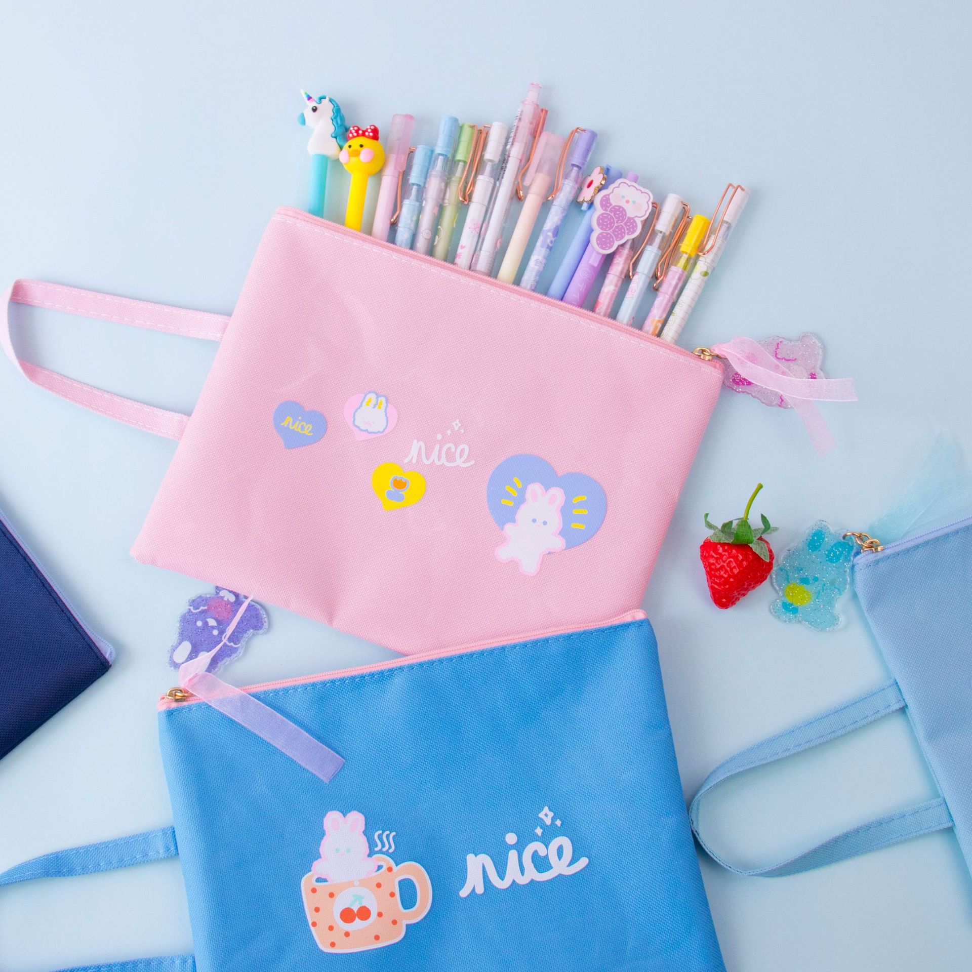 moko 南希兔a5文件袋 韩国创意牛津布文件袋收纳包学生用品批发