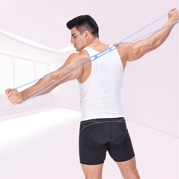 硅胶拉力器 t8字形拉力器 高弹瑜伽8字拉伸带多扩胸健身器材