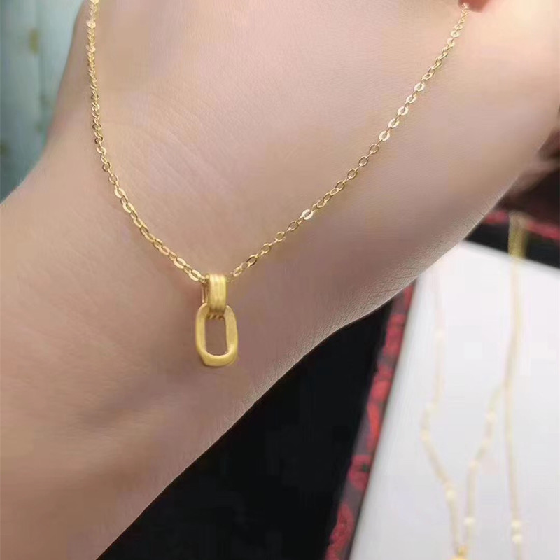 足金999黄金硬金小蛮腰吊坠女时尚套链18k金项链金店微商活动礼品