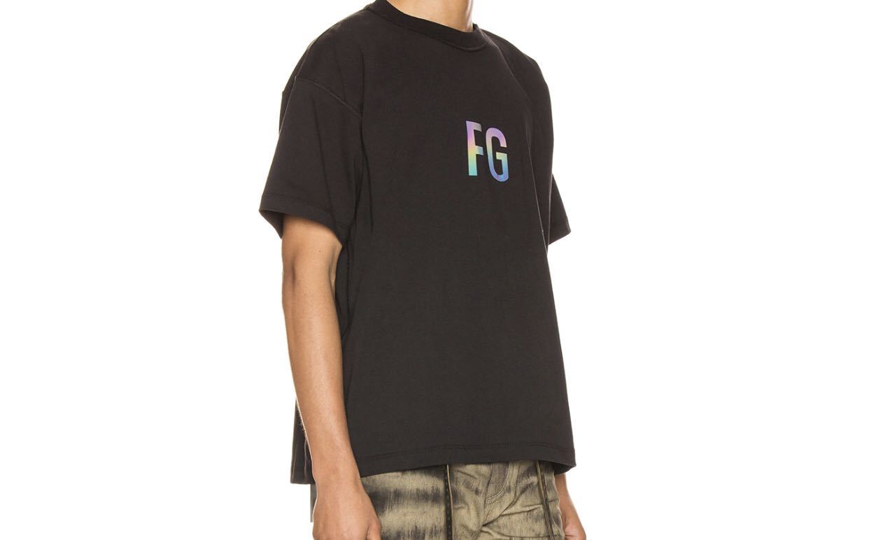 fog fear of god 3m反光镭射炫彩字母fg富贵高街jerry同款t恤短袖