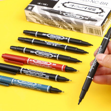 T油性记号笔双头三色勾线笔办公学习马克笔绘画设计标记笔文具