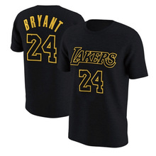 外贸亚马逊NBA湖人科比曼巴体恤短袖户外运动篮球速干T恤一件代发