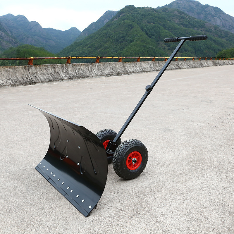 冬天轮式推雪铲轮式除雪车推雪板车便携雪铲手推式扫雪铲出口雪铲