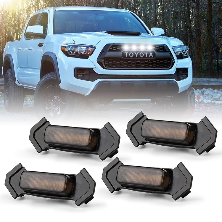tacoma卡车原车中网改装黑壳白光带卡扣可拆卸led装饰警示氛围灯