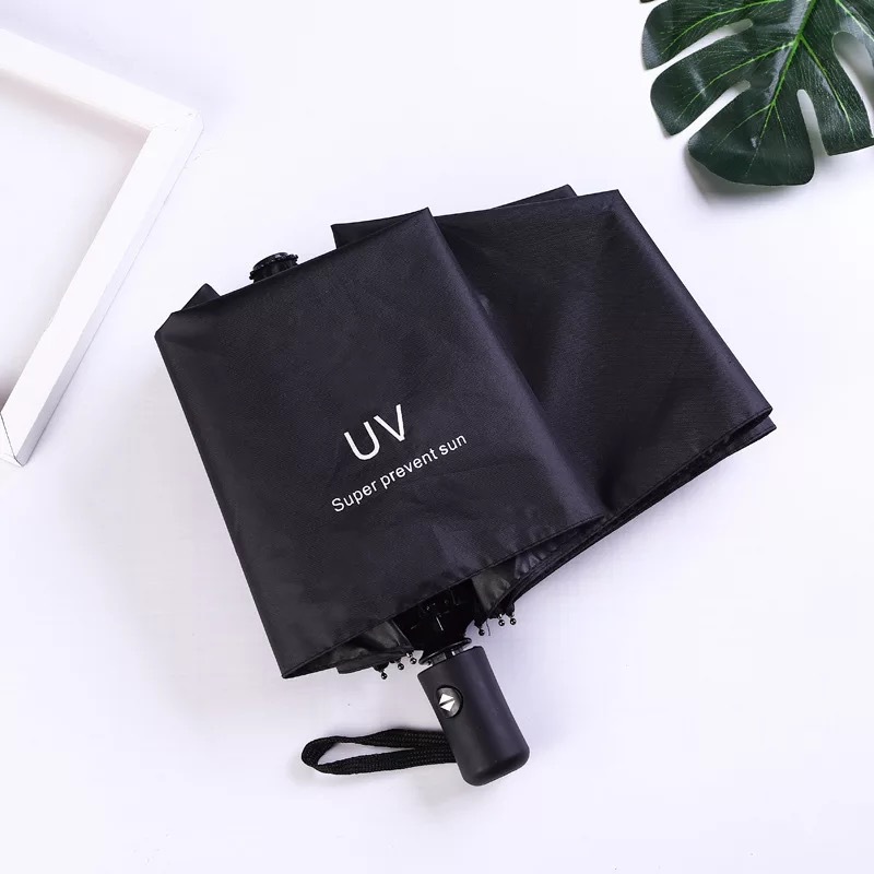 Full-Automatic UV Triple Folding Umbrella Vinyl Sun Protective Sun Umbrella UV Protection Sunshade Folding Sun Umbrella Custom Logo