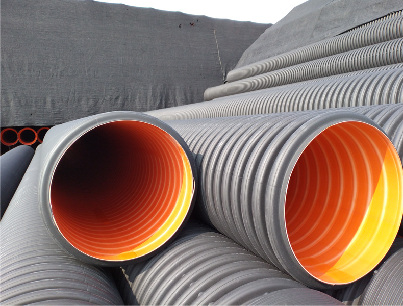hdpe双壁波纹管市政排污管 pe管大口径埋地排污水管塑料管sn8现货