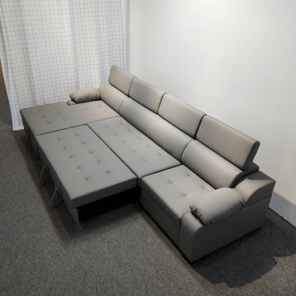 皮艺折叠两用高档沙发床小户型储物沙发转角贵妃组合多功能沙发床