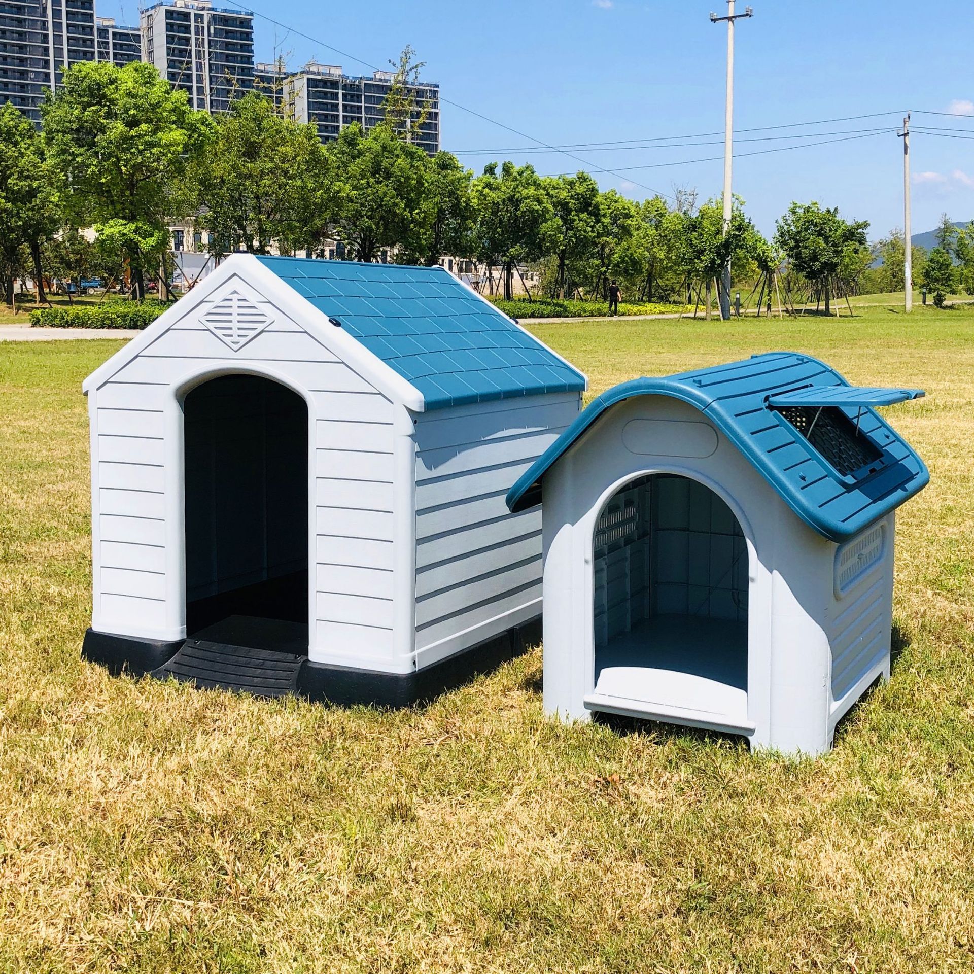户外防雨狗屋金毛拉布拉多狗笼大中小型犬塑料室外狗窝泰迪狗房子