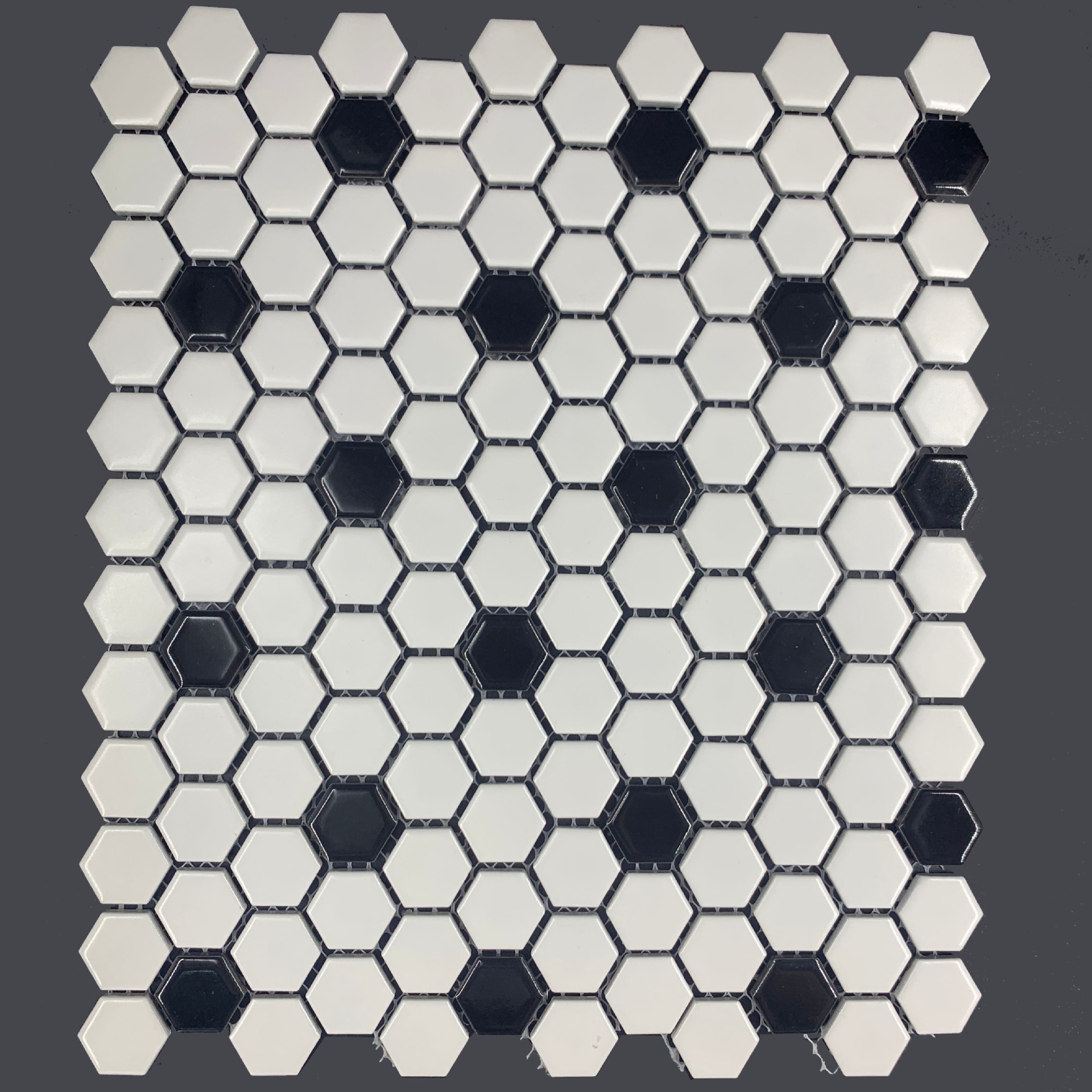 小六角马赛克瓷砖纯白色厨房卫生间阳台个性ins墙砖 浴室防滑地砖