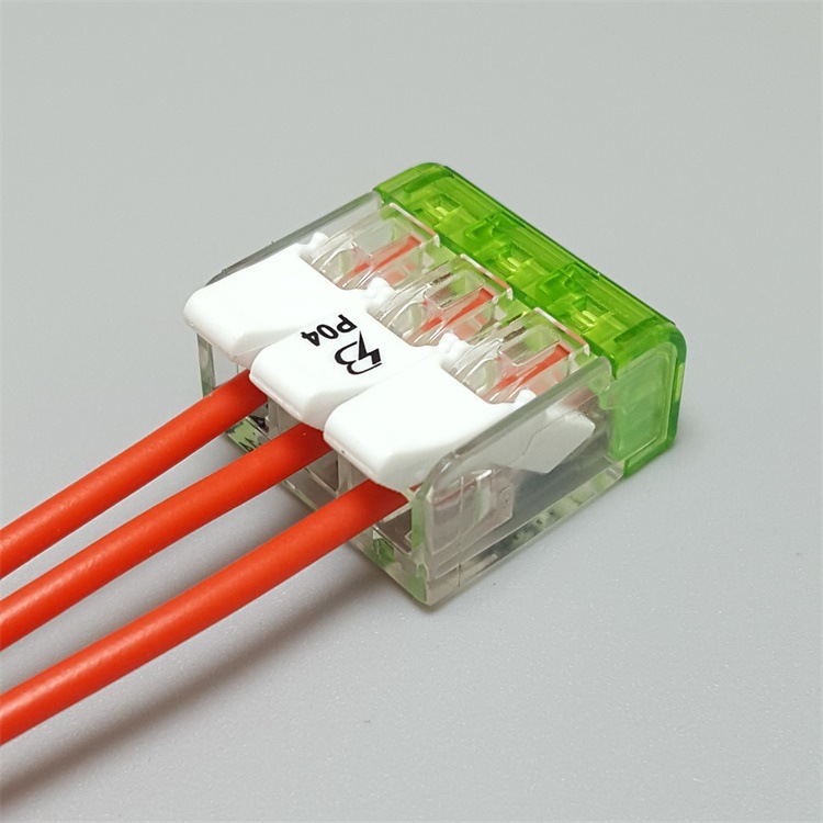 三位接线端子 p04-3p按压接线闭端子 ul美规3p多功能快速端子现货