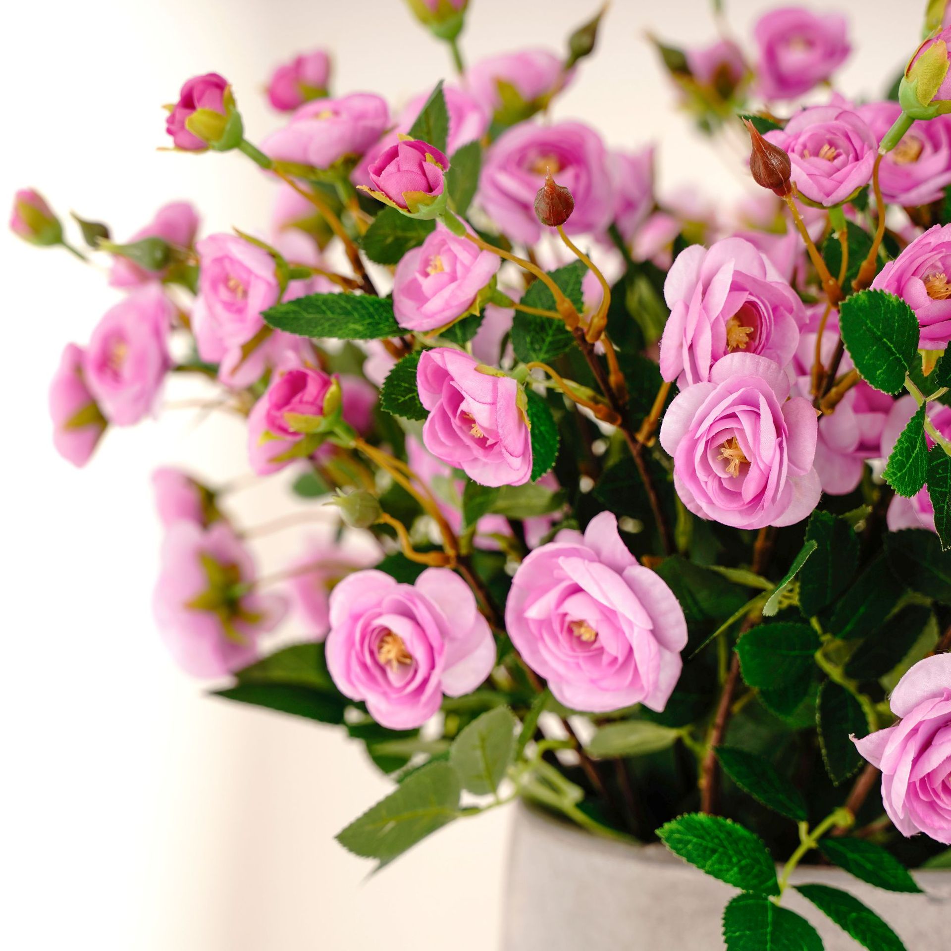 工厂批发栀子花 拍照摄影道具茶玫 居家装饰仿真花 茶花假植物