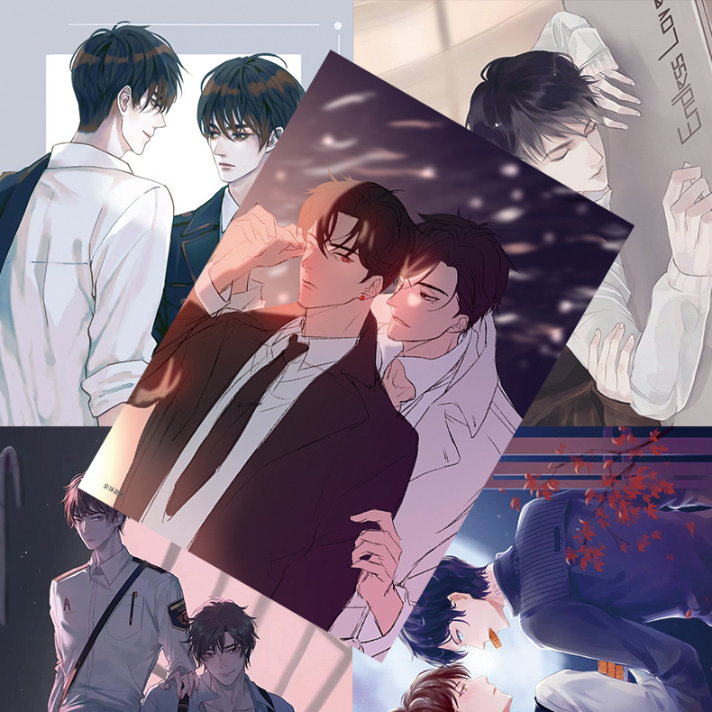 某某海报 opp袋装 高清铜版纸 1套8张 动漫周边卡通宿舍墙贴纸