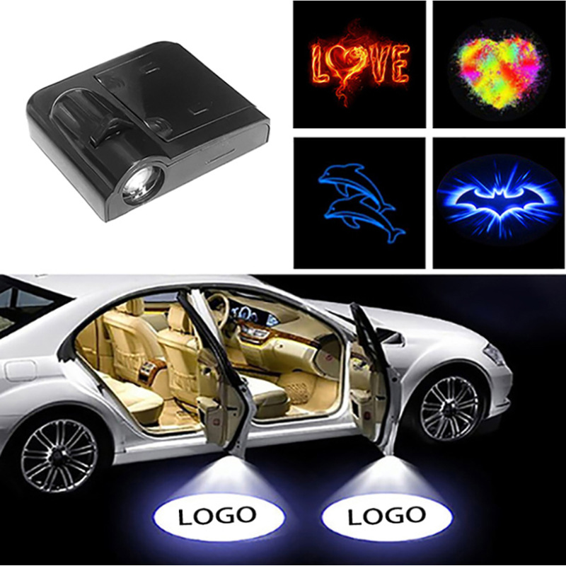 Cross-Border Hot Selling Modified Car Wireless Door Sill Light Car Projection Lamp LED Decorative Light Laser Light