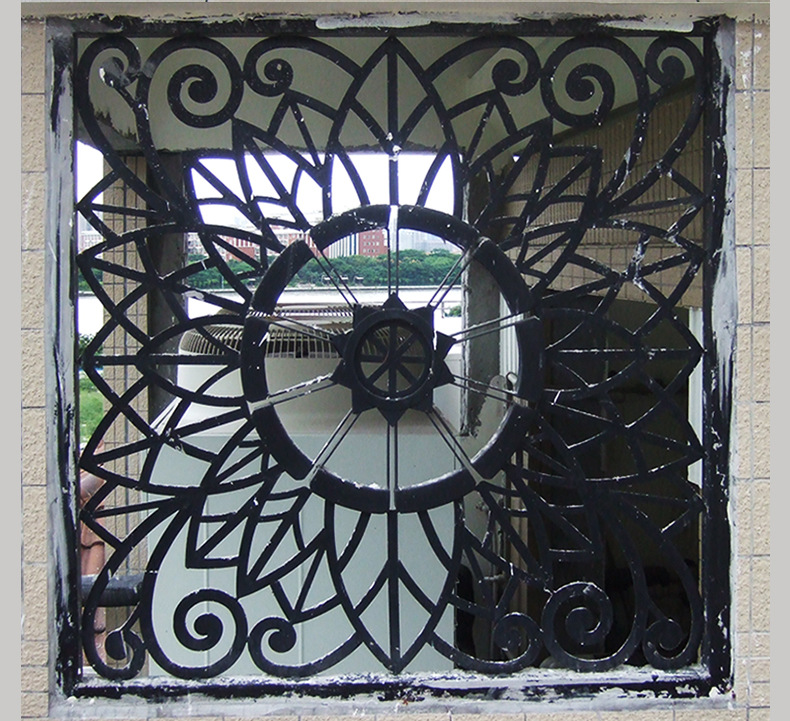 香港外贸定制 欧式拱形铁艺窗花 古典异形窗花 椭圆铸铁防盗窗花