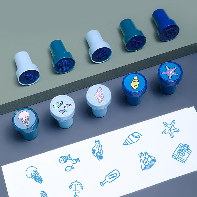 可爱儿童话心故事系列印章批发幼儿园教师用具圆形小圆章材料批发