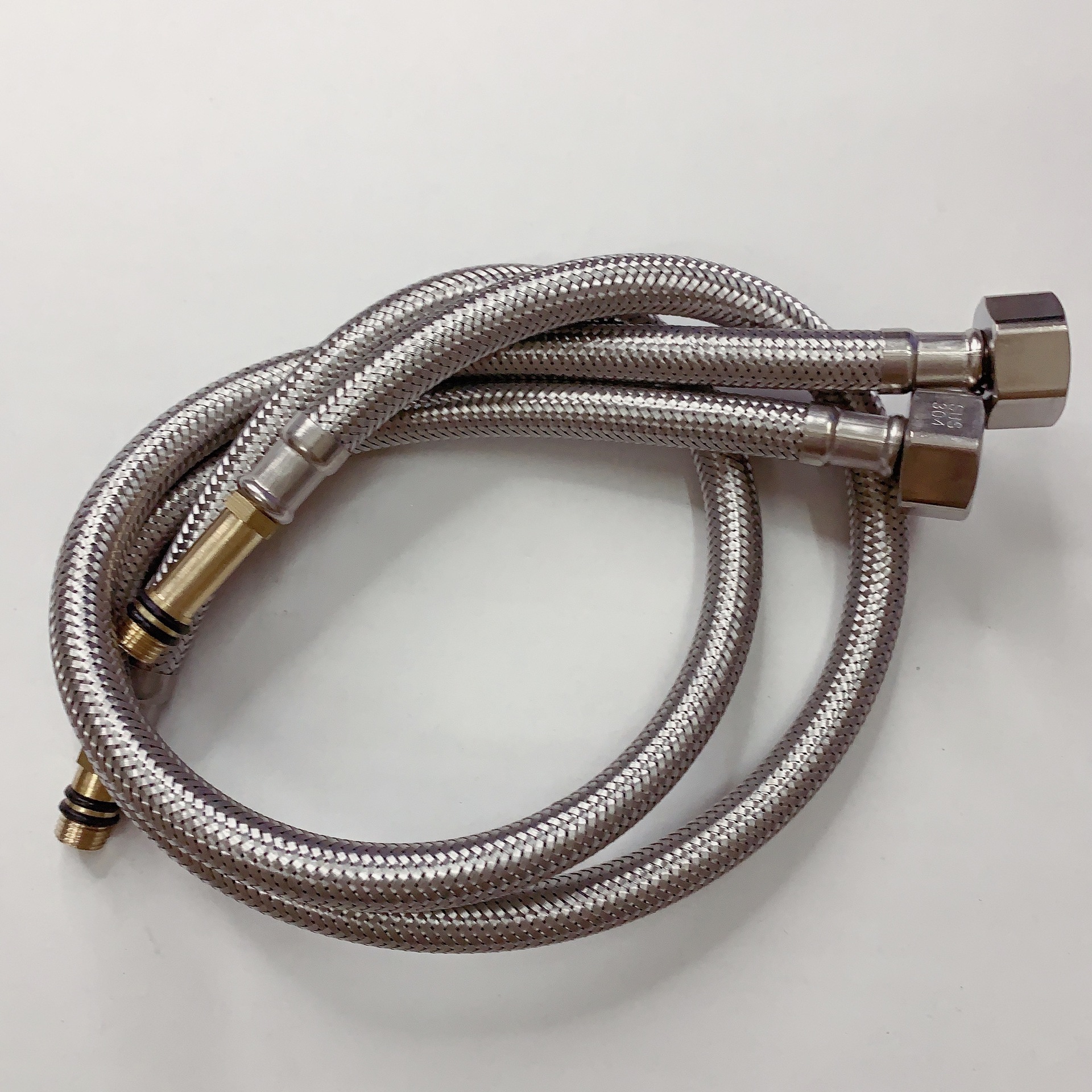 304不锈钢编织软管 冷热水龙头进水管4分面盆龙头菜盆龙头进水管