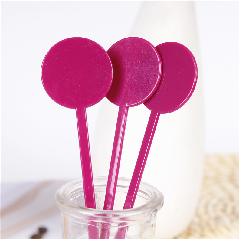 定制奶茶咖啡塑料搅棒 可定制logo空白圆头塑料搅拌棒通用