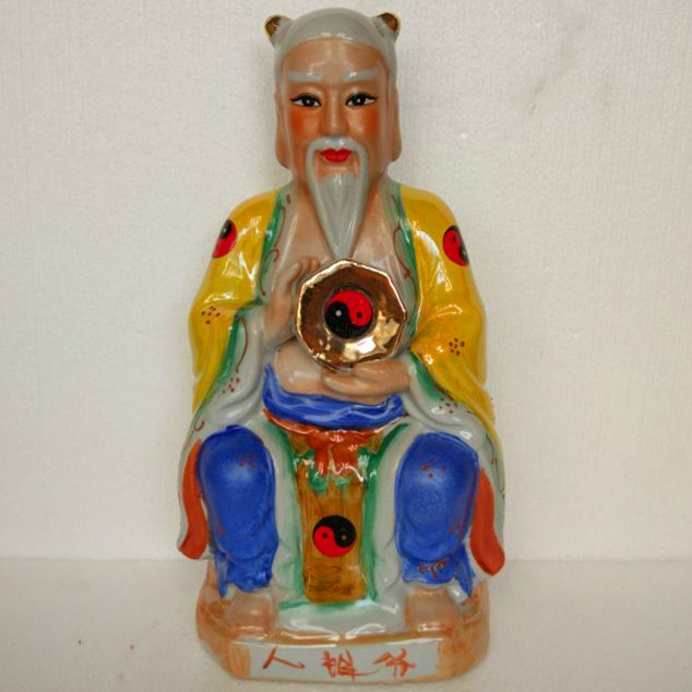 陶瓷佛像八卦祖师伏羲人祖爷陶瓷工艺品摆件