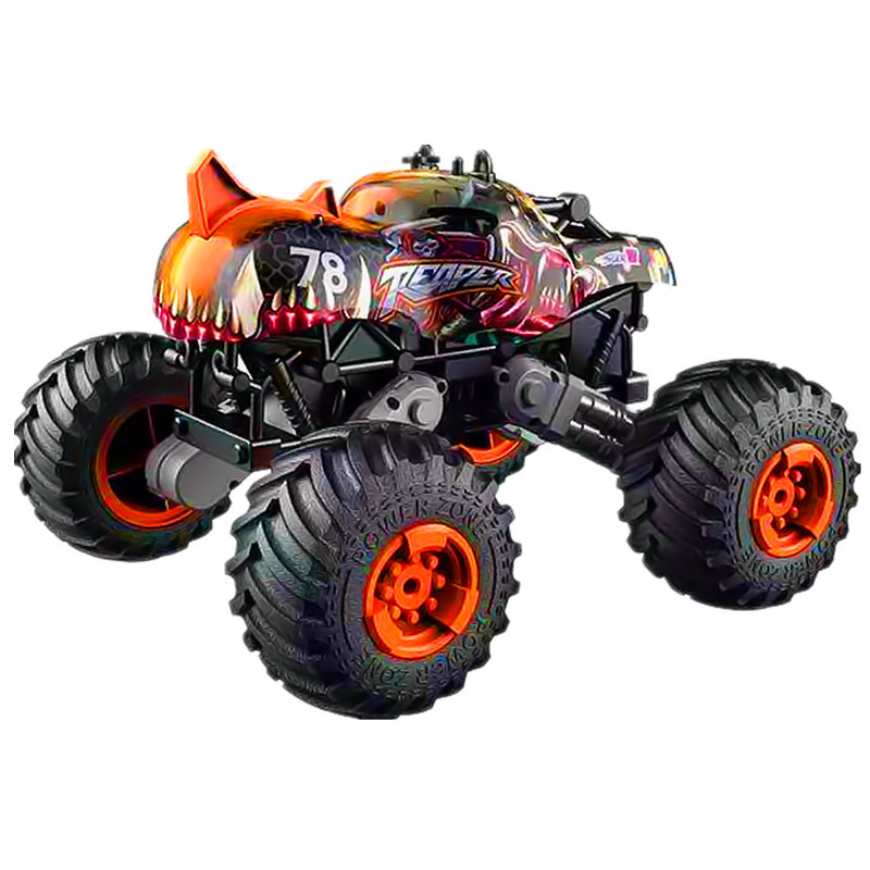 四轮驱动恐龙遥控高速车 1:16大轮越野车大脚怪涂鸦赛车外贸玩具