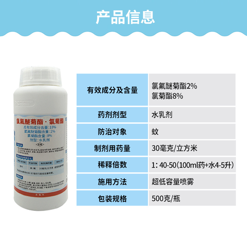 顺风10氯氟醚菊酯氯菊酯水乳剂超低容量喷雾杀蚊子蝇1000ml