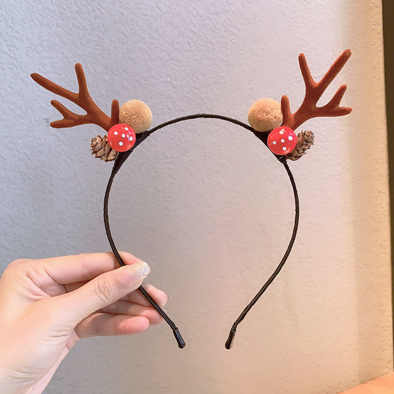 圣诞节鹿角发夹小卡子大人搞怪网红发卡森女系发饰麋鹿头饰装饰品