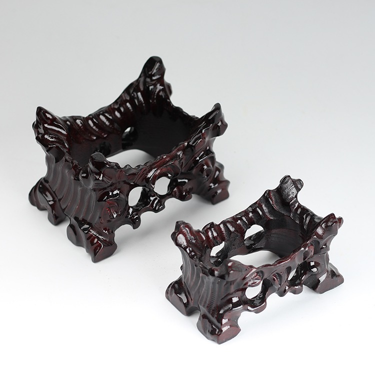 带槽奇石头底座鹅卵石底座黄河石底座风凌石草画石国画石底座实木