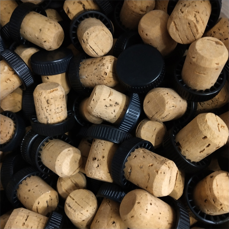 可定制天然带盖软木塞洋酒塞 t型复合塞 白酒瓶塞锥形实木橡木塞