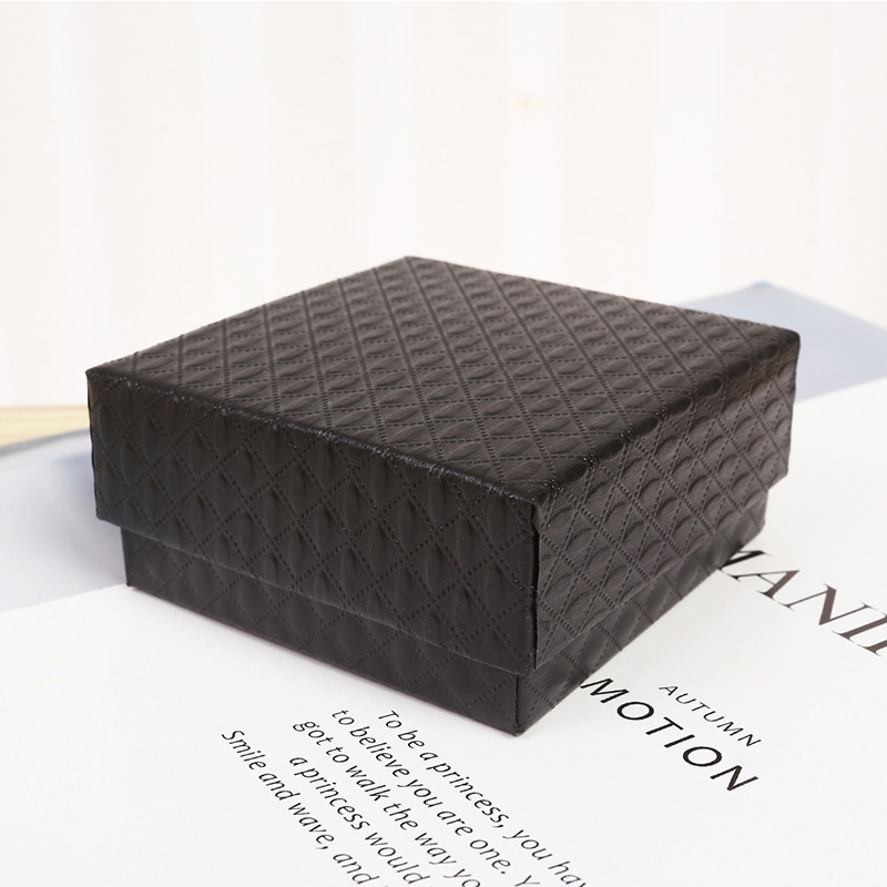 Diamond Pattern Solid Color Jewelry Box Necklace Box Bracelet Box Ring Box Stud Earrings Earrings Box Packing Box Gift Box