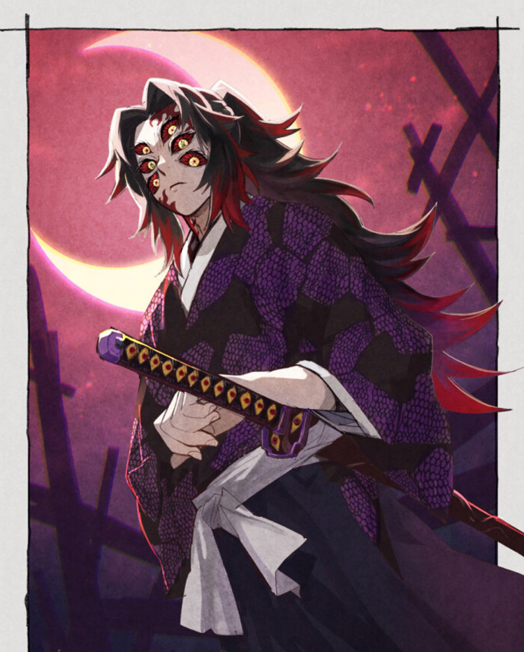 鬼灭之刃 黑死牟继国岩胜 日轮刀 鸣狐cos动漫武器道具木刀未开刃