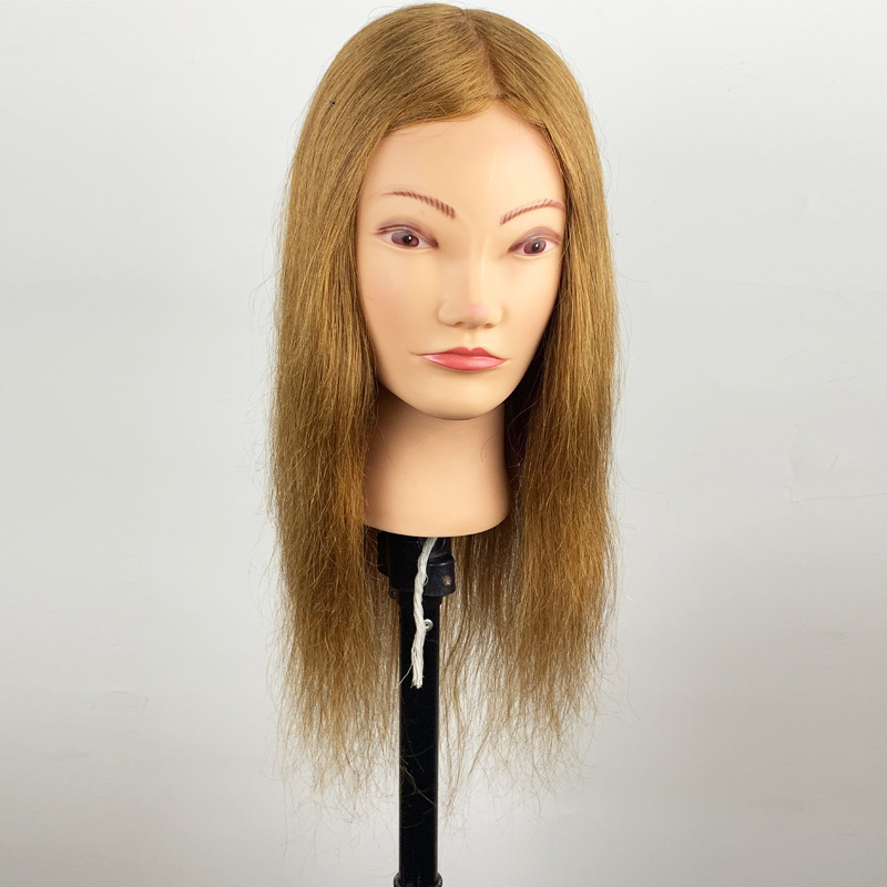 外贸出口标榜美发全真发头模公仔头模特头假人头18寸剪烫染吹头模