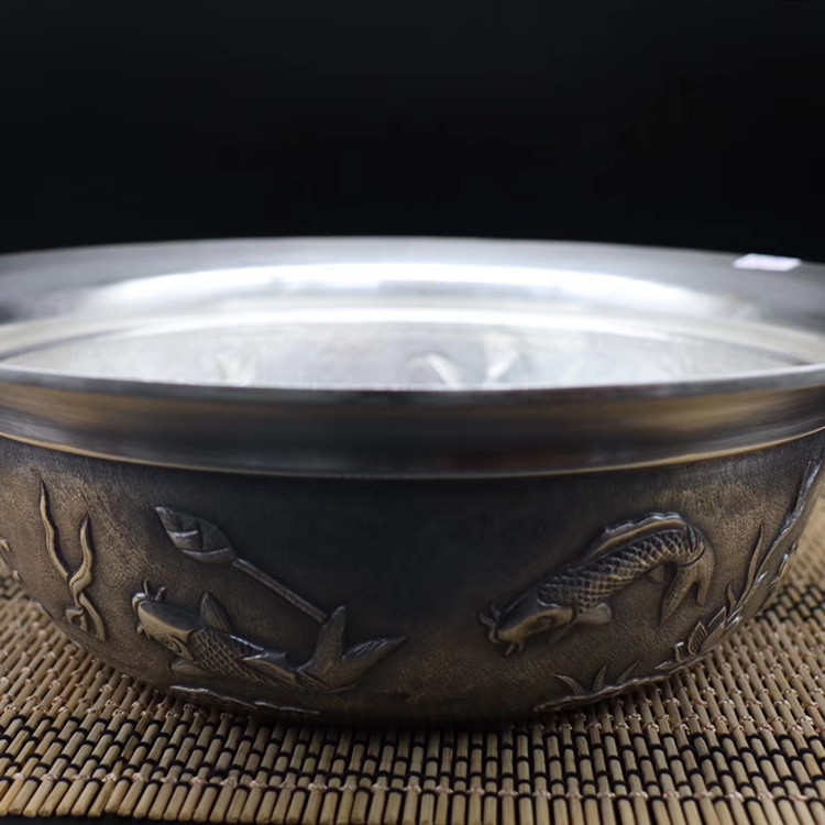 印尚 纯银聚宝盆足银999纯银大盆汤盆 洗脸银盆家用送礼摆件收藏