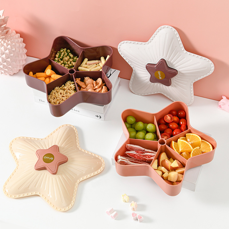 Qi Yue New Year Creative Dried Fruit Box Candy Box Plastic XINGX Candy Box Lazy Fruit Plate Factory Direct Sales Wholesale