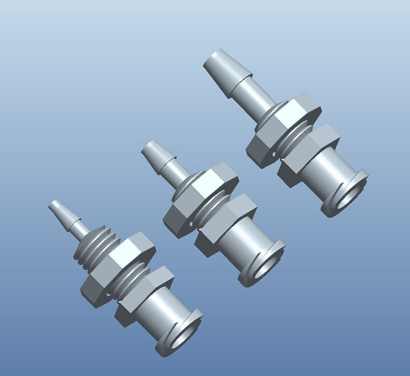 塑料穿板鲁尔母接头pp聚丙烯luer直通过板隔板接头螺纹1/4-28unf