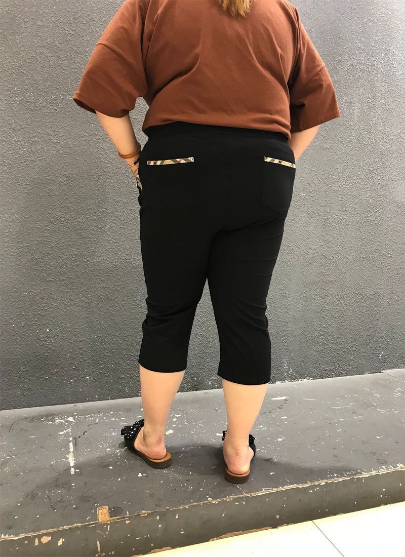 特大码300斤七分裤女胖mm中裤高腰宽松休闲裤子加肥加大女裤200斤