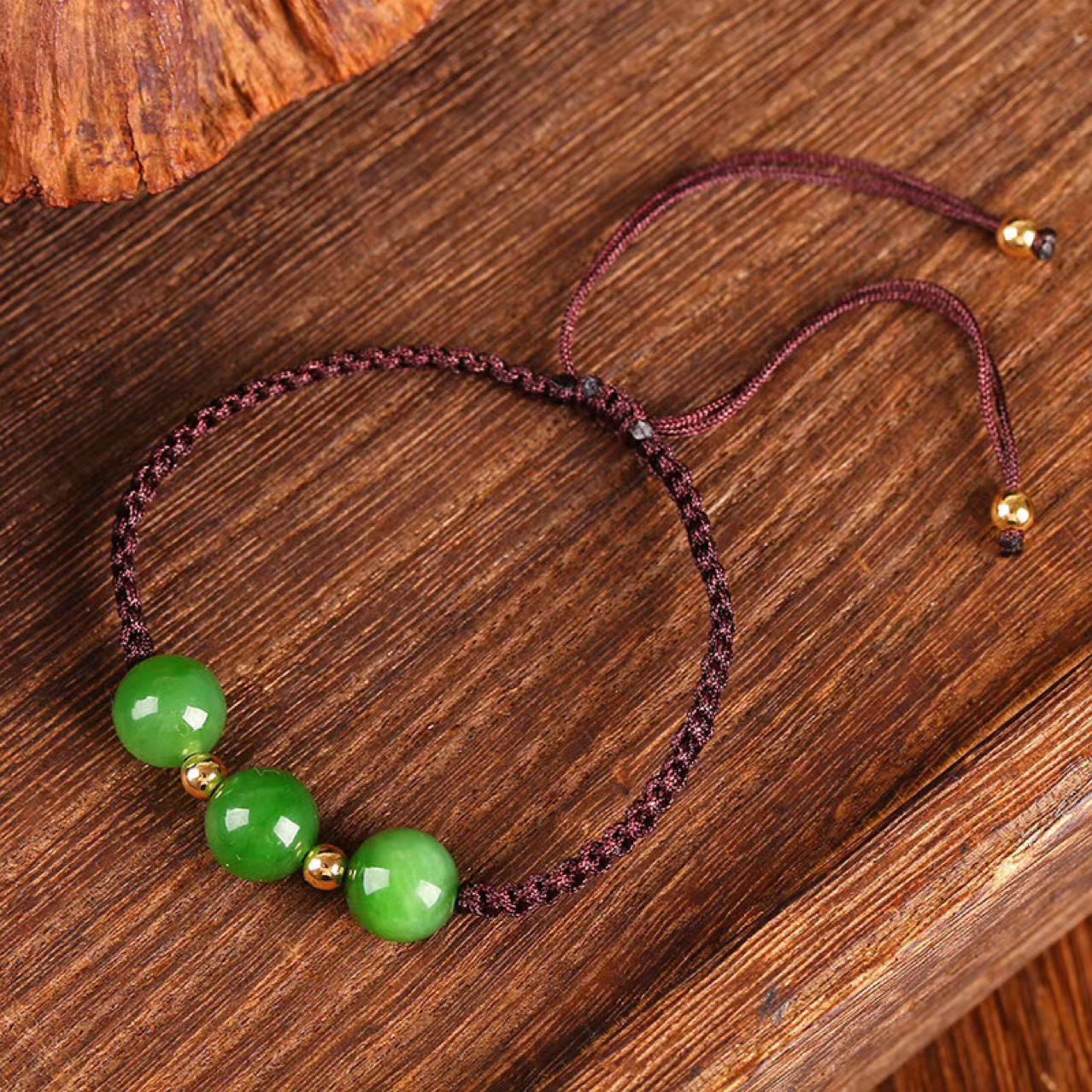 东海节高水晶天然碧玉三珠手编绳手链男女款绳结手串饰品批发