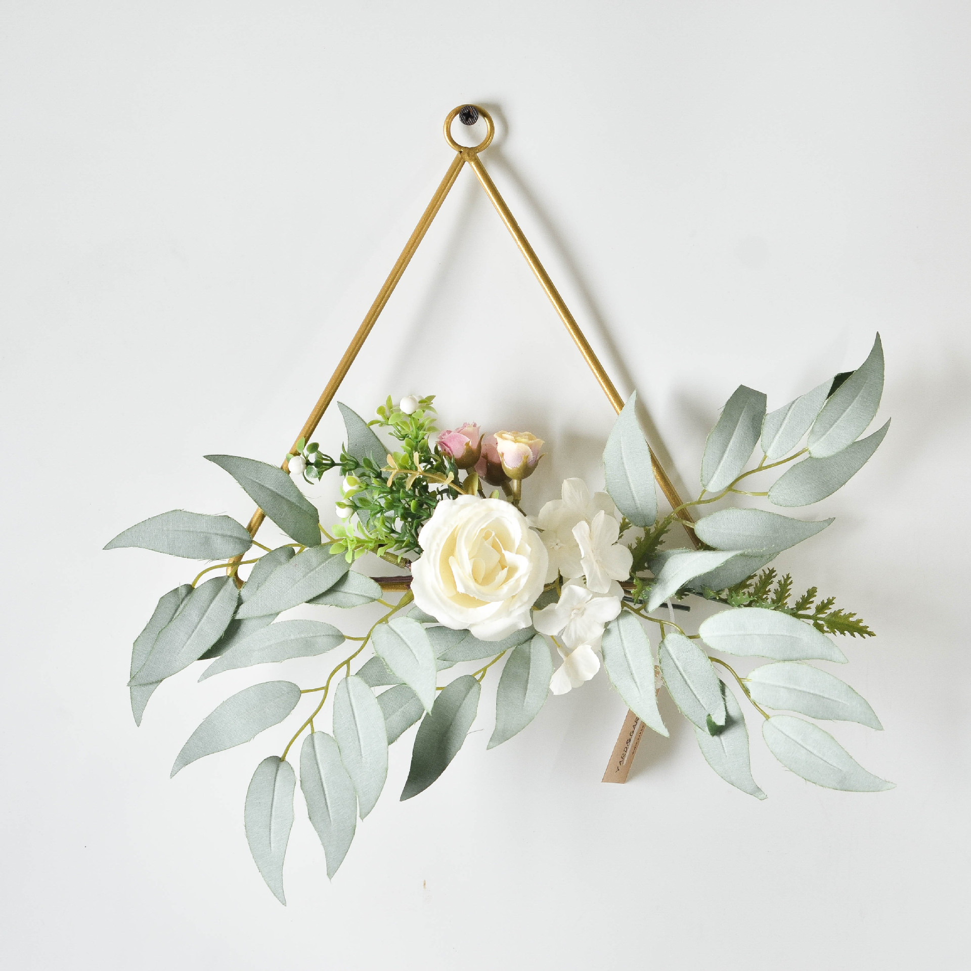 金属铁艺花环墙面背景装饰壁挂 幼儿园走廊悬挂吊饰 创意壁饰花环