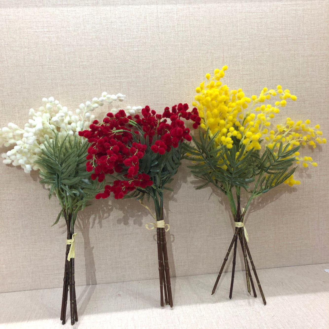 新款把束花毛球仿真花纯手工植毛假花节日摄影装饰仿真花批发