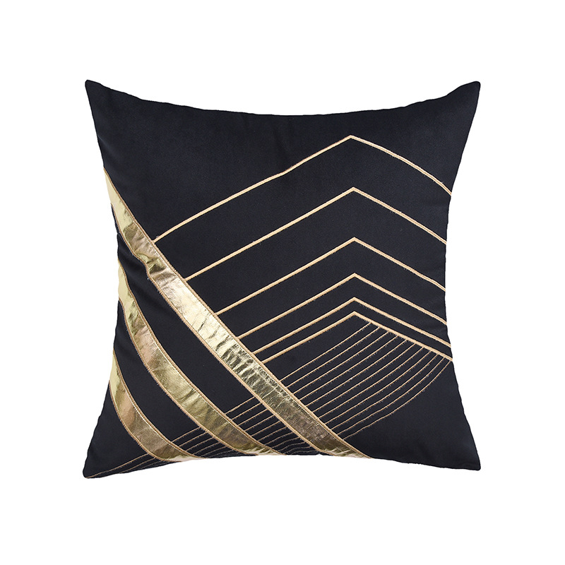 Gilding Embroidery Pillow Cover Living Room Bedroom Cushion Simple Style Striped Pillow Cover Retail Link