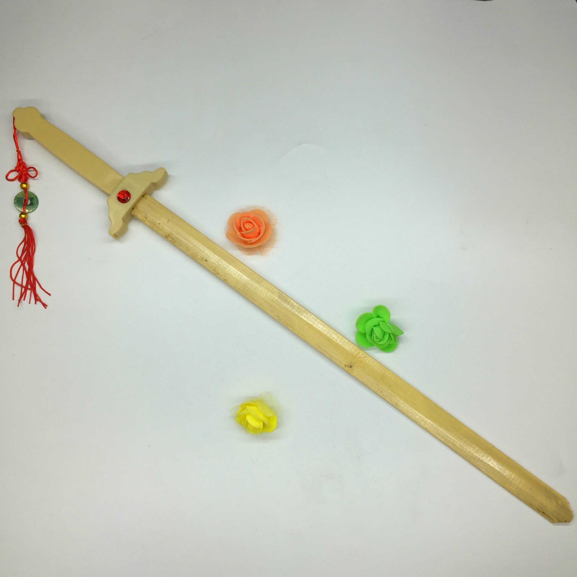 儿童竹制青龙剑仿真刀剑木制兵器竹木刀青龙剑地摊交流会仿真竹剑