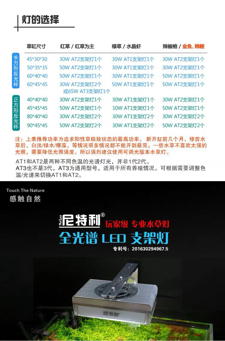 尼特利水草灯led灯 方灯 全光谱神灯 蓝牙app调光筒灯pro泥特力