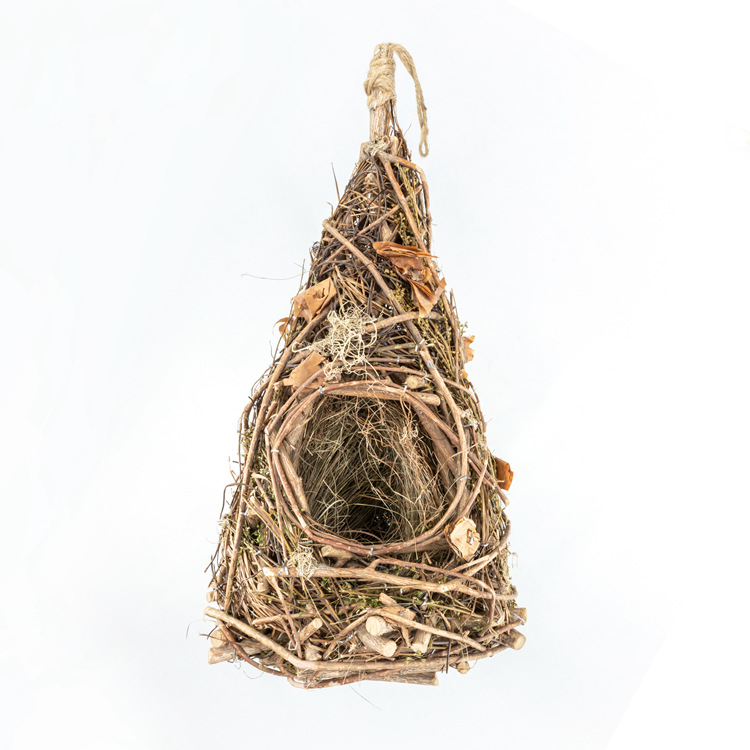 树枝草编鸟窝手工制作虎皮鹦鹉窝鹦鹉鸽子窝鸟巢仿真拍摄装饰实用