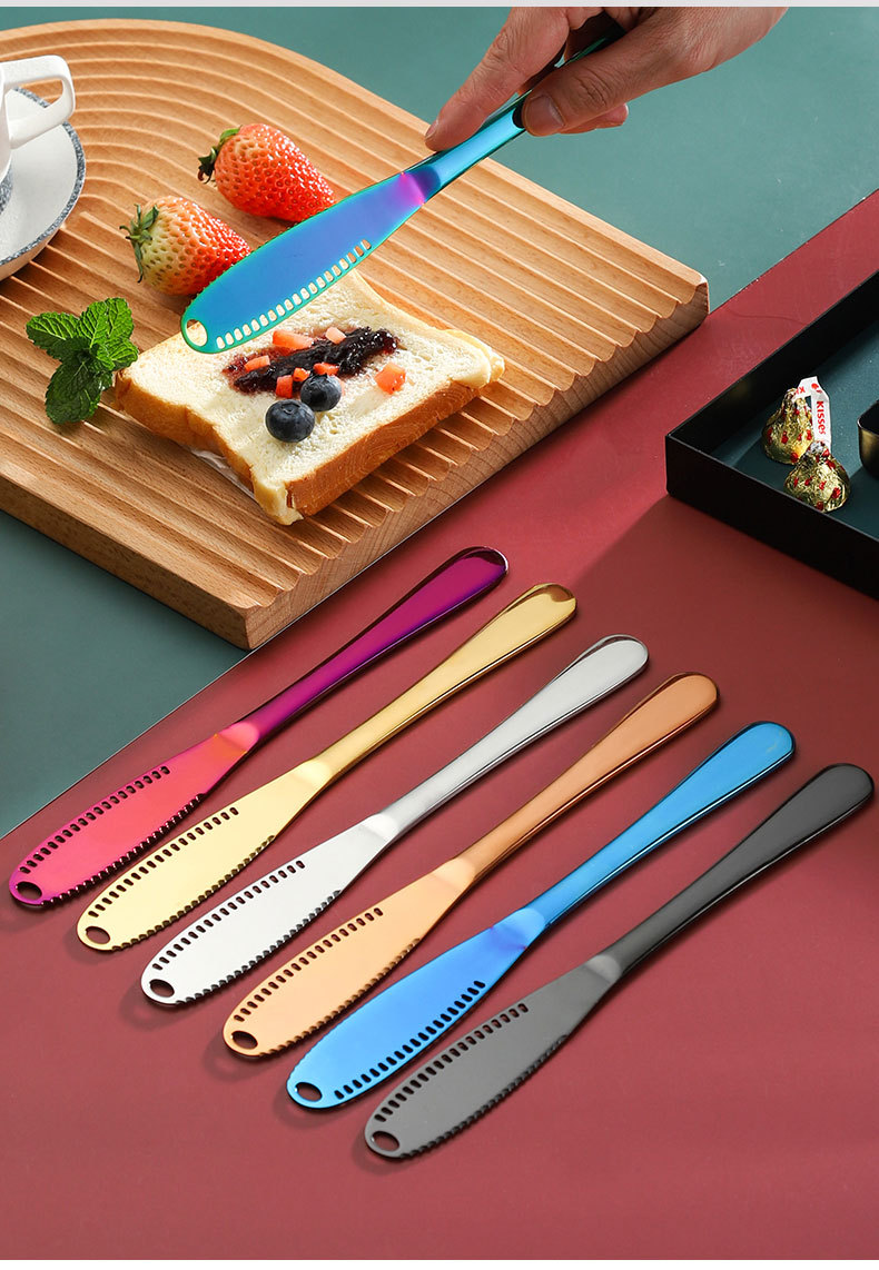 跨境亚马逊不锈钢黄油刀奶油刀西餐面包果酱刀芝士刀牛油奶酪刀