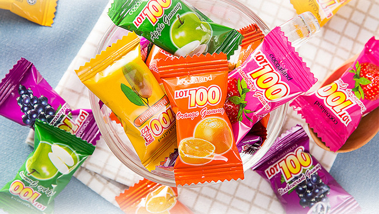 马来西亚进口糖果 一百份lot100果汁软糖84g 独立包装零食批发