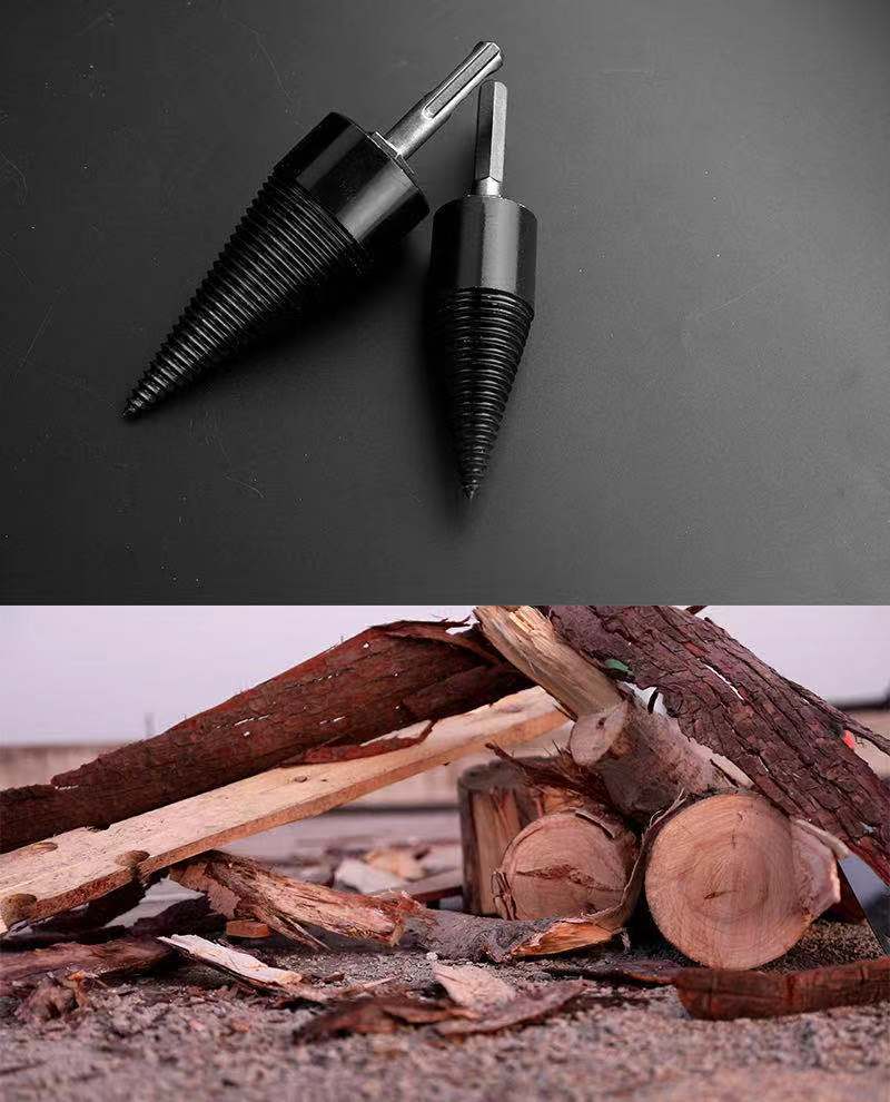 劈柴神器小型电锤破柴分裂锥劈柴钻头农村家用劈柴机钻头劈材神器