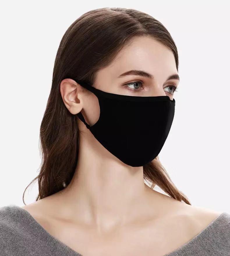 外贸大量现货莫代尔布口罩白色黑色两层透气防尘口罩印字定制logo