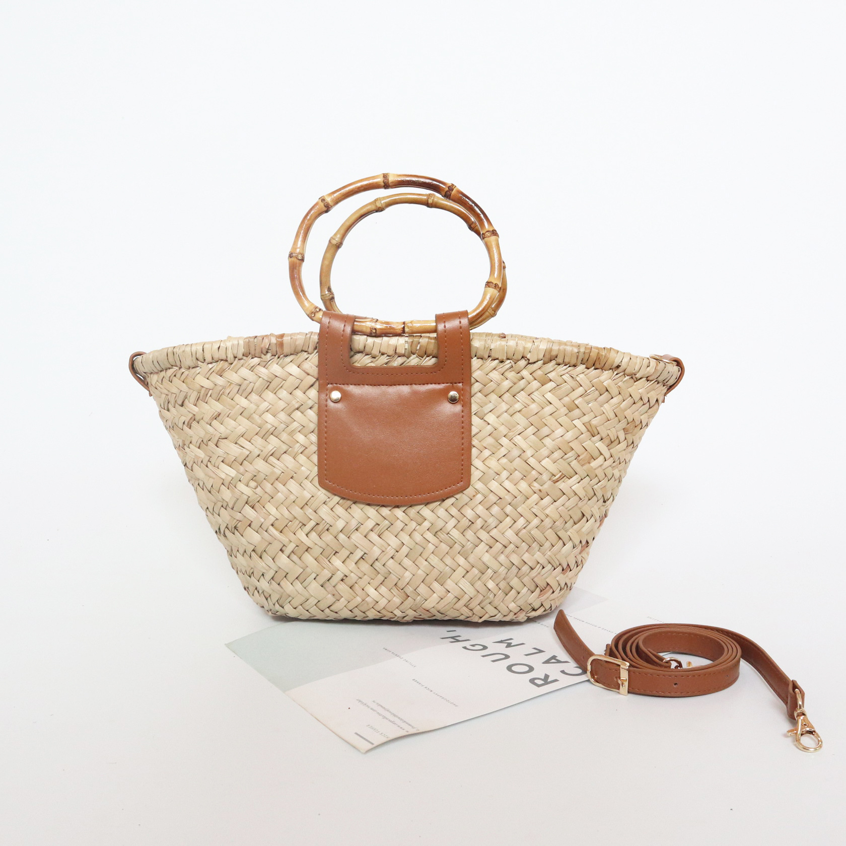 Fashion Casual Straw Bag One-Shoulder Portable Seaside Holiday Travel Bag Western Style Beach Bag Woven Bag New