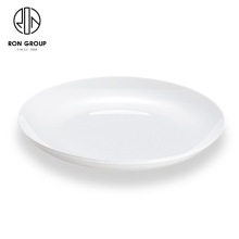 潮州厂家定制纯白色酒店餐厅餐盘 简约白色陶瓷盘 圆形饺子盘饭盘